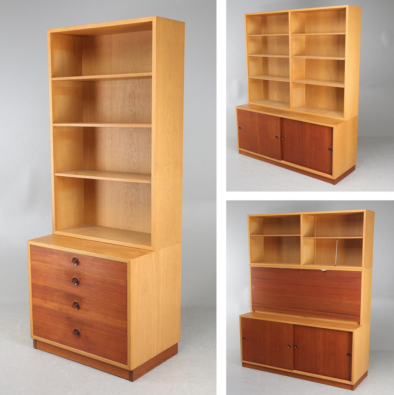 HYLLSYSTEM, 3 sektioner, Borge Mogensen, Bra Bohag, Karl Anderssons möbler, 1900-tal.