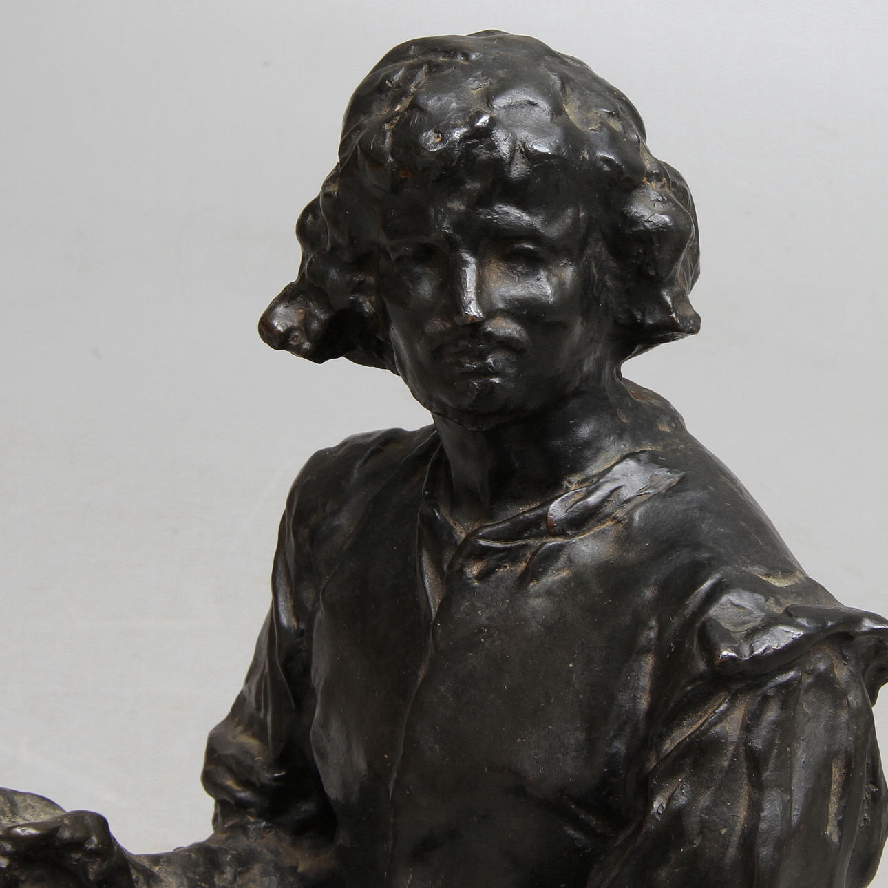 SKULPTUR, efter Auguste Rodins studie till "Monument a Claude Lorrain", brons 1900-talets andra hälft.