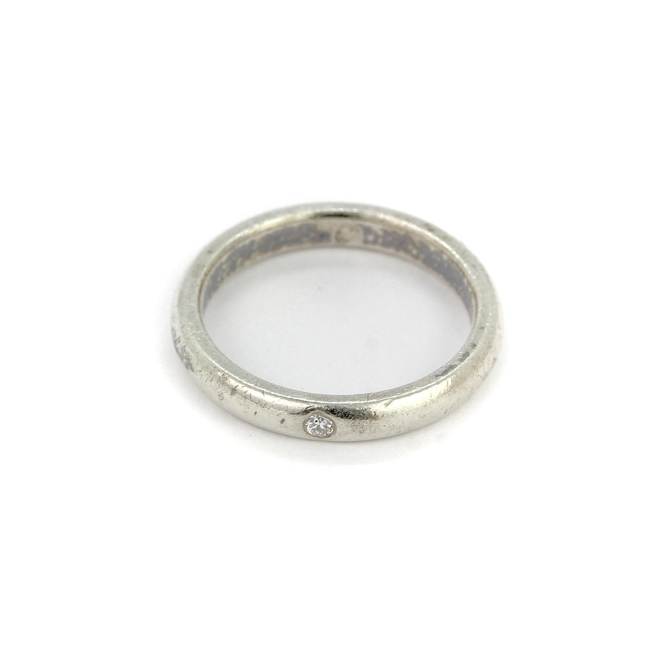 TIFFANY & CO. RING I STERLINGSILVER MED DIAMANT.