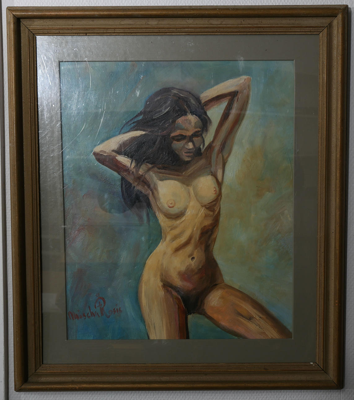 MISCHA ROSIC. Olja på pannå, Nakenstudie, signerad.