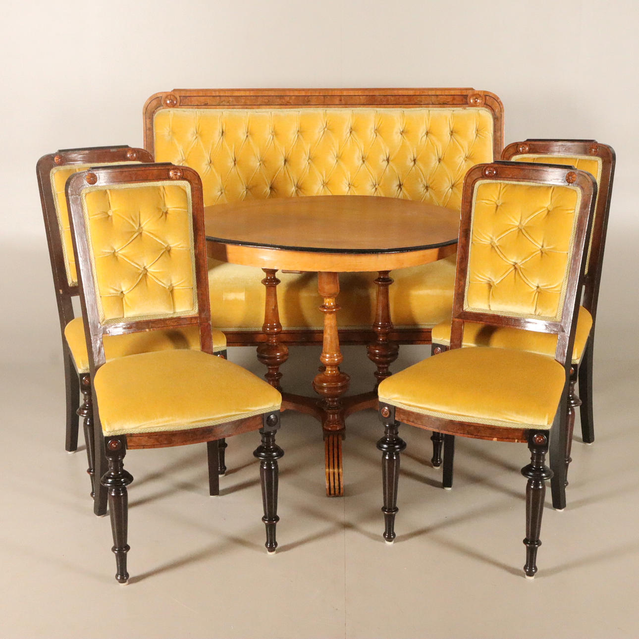 SOFA SET, 6 pieces, Neo-Renaissance style.