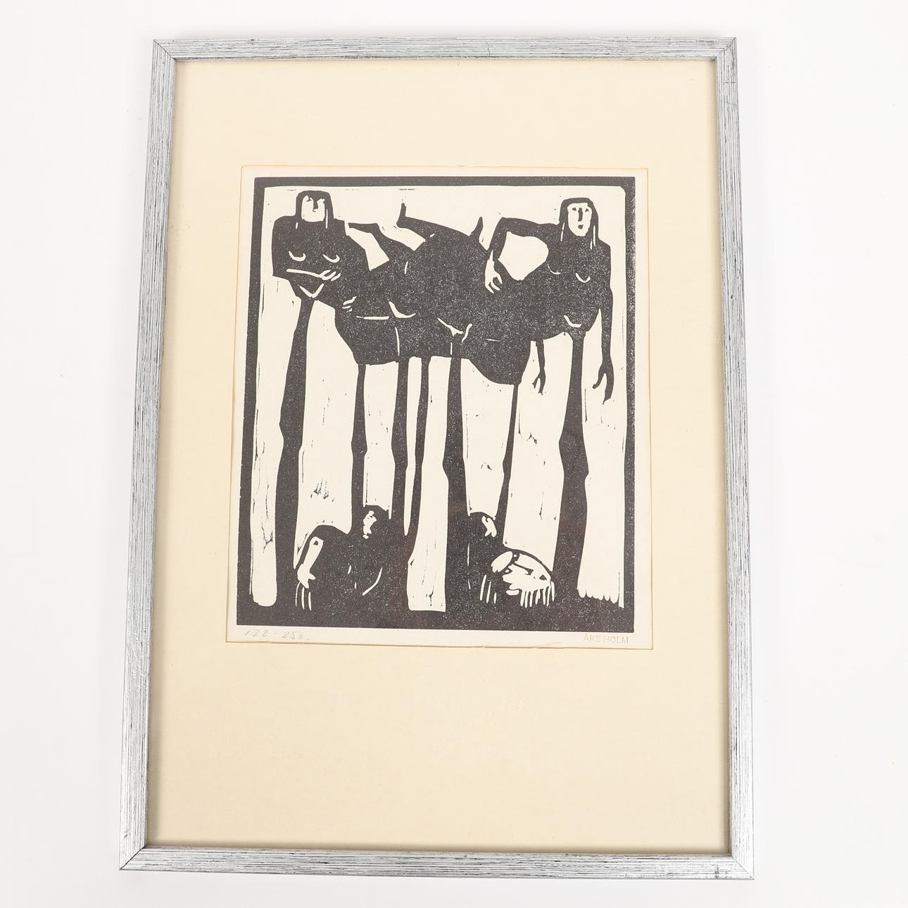 ÅKE HOLM. Biblical motifs, 7 pieces, linoleum cut. Art