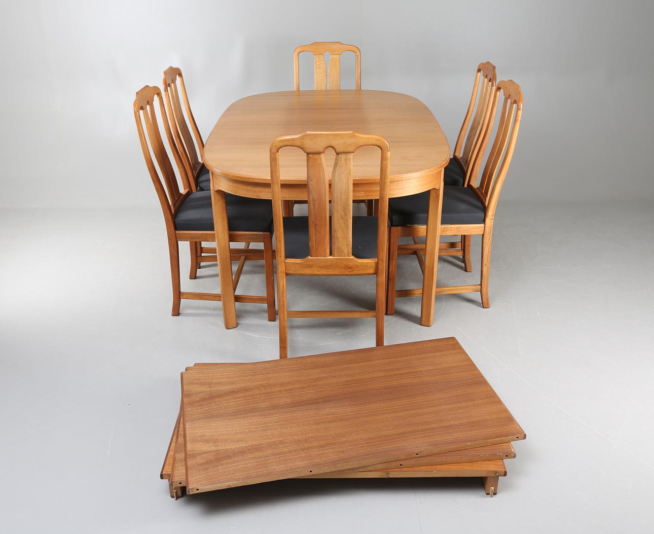 MATSALSMÖBEL, 7 delar, Ambassadör, Carl Malmsten, Åfors Möbelfabrik, 1900-tal.