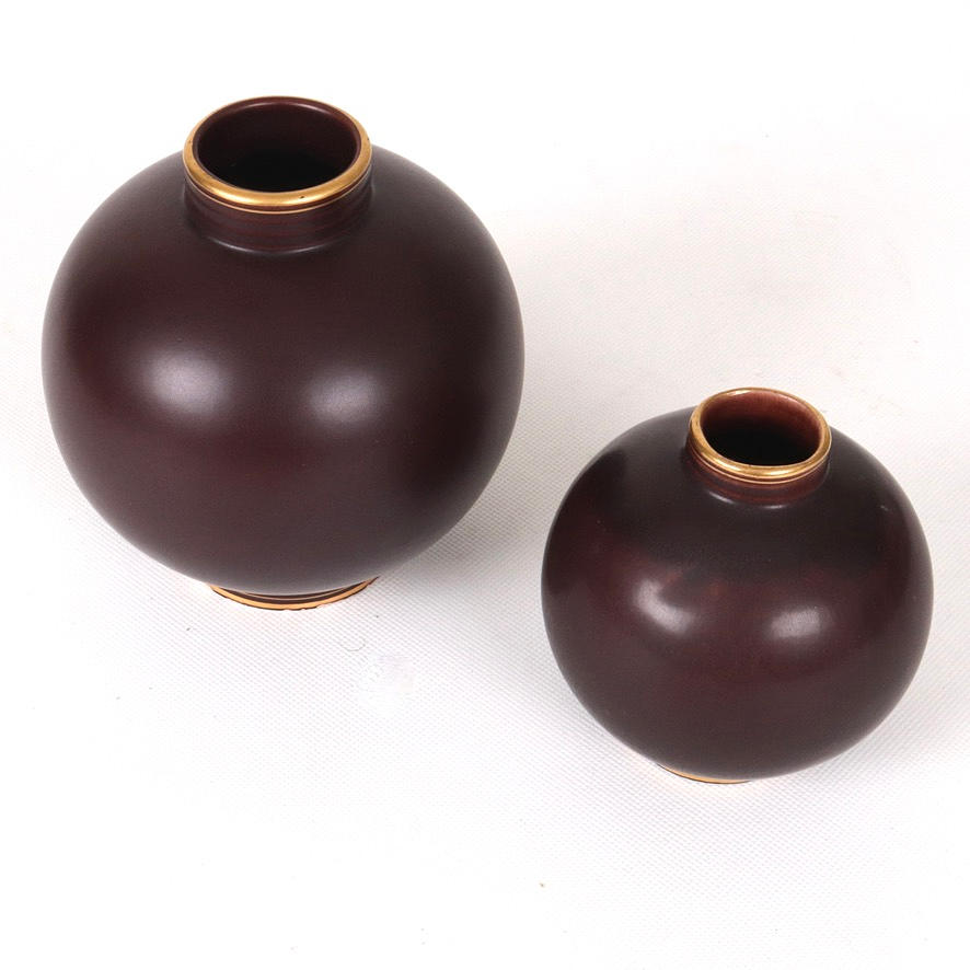 GUNNAR NYLUND. Jarrones Globe, 2 unidades «Orient» Rörstrand.