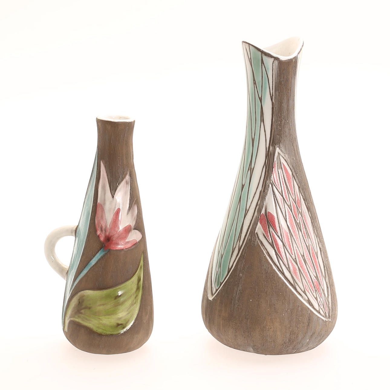 MARI SIMMULSON. Vasen, 2 Stück, Steingut, Upsala Ekeby.