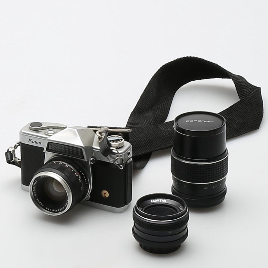 KAMERA, Kowa, modell E, med extra objektiv.