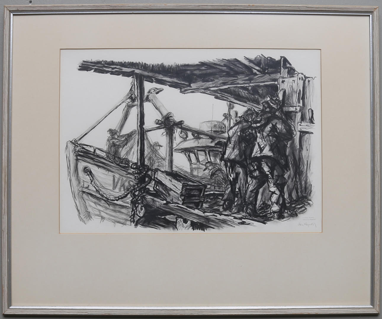 STEN REGNELL. Teckning, signerad.