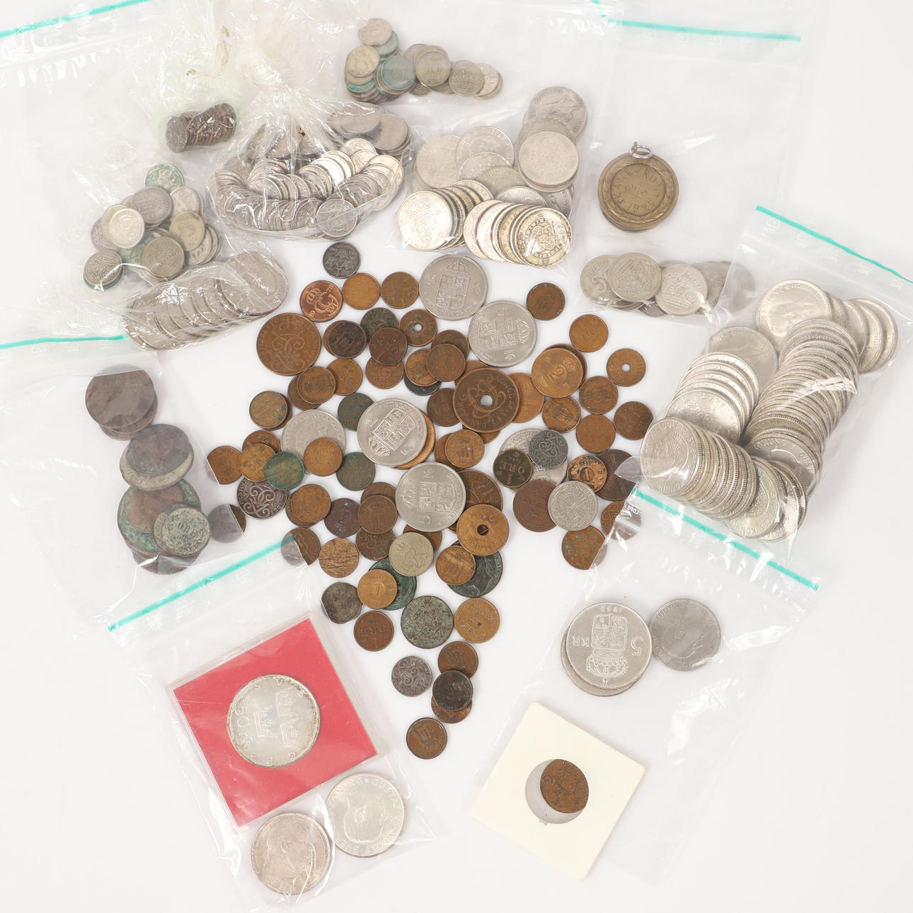 MYNTSAMLING, mestadels Sverige, 1900-tal.