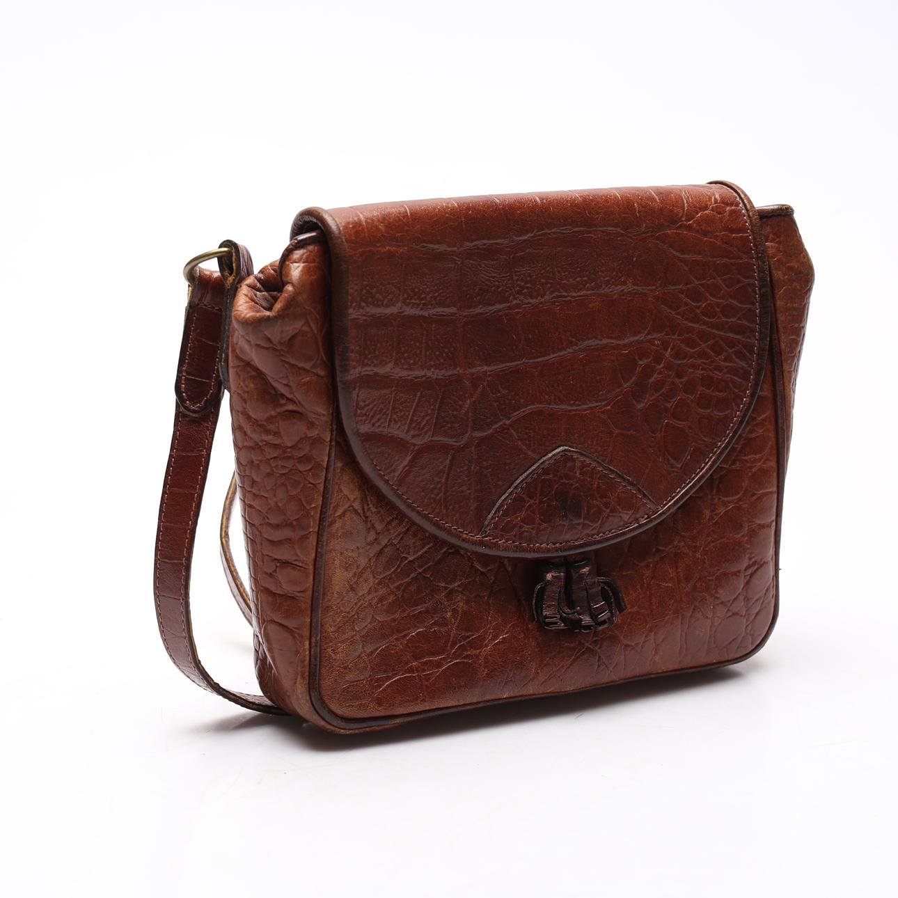 MULBERRY. Embossed leather shoulder bag, England. Vintage 