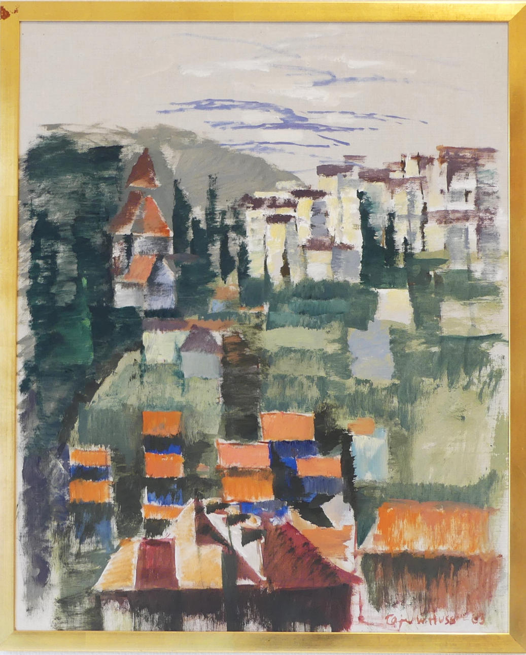 CAJE HUSS. oil on canvas, signed and dated -63.