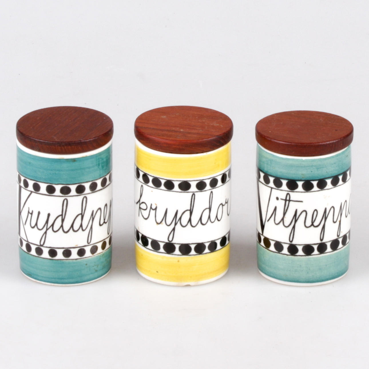 KRYDDBURKAR, 3 st. Porslin, "Arom", Rörstrand.