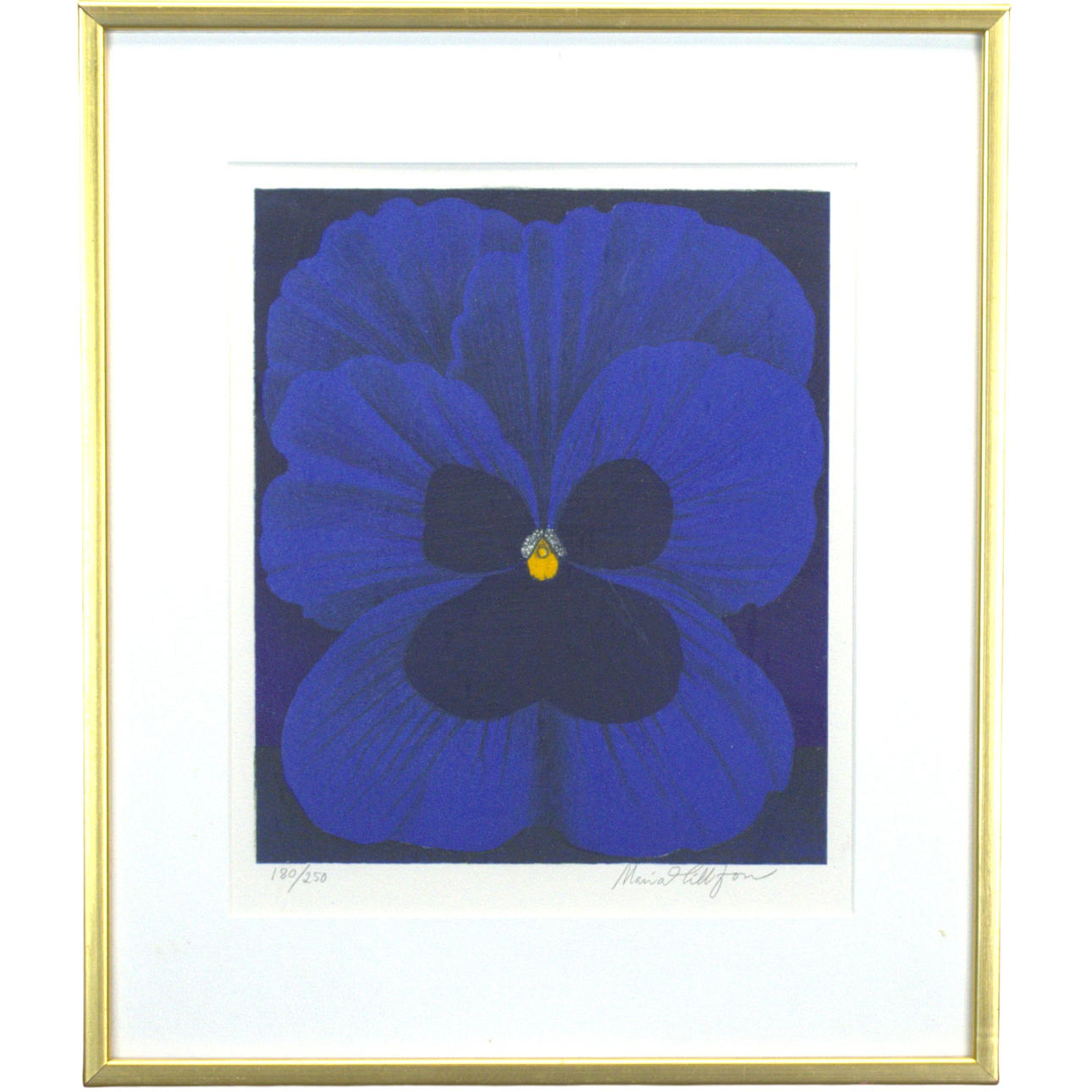 MARIA HILLFON. Lithograph, 180/250, Pensée, signed.