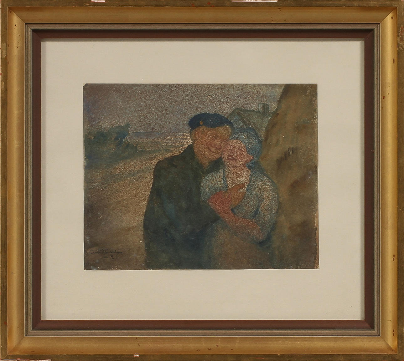 ARWID CARLSON. Figurscen, akvarell, signerad samt daterad 21.