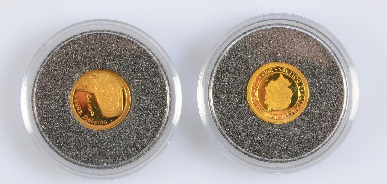 GULDMYNT, 2-stycken, 24K.