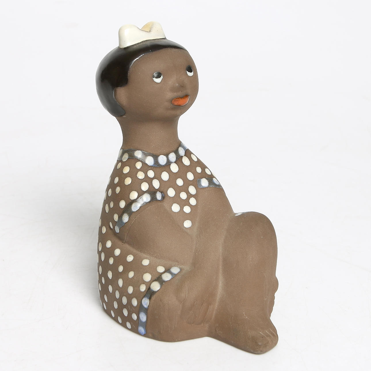 FIGURIN, lergods, flicka. Mari Simmulson, Upsala Ekeby.