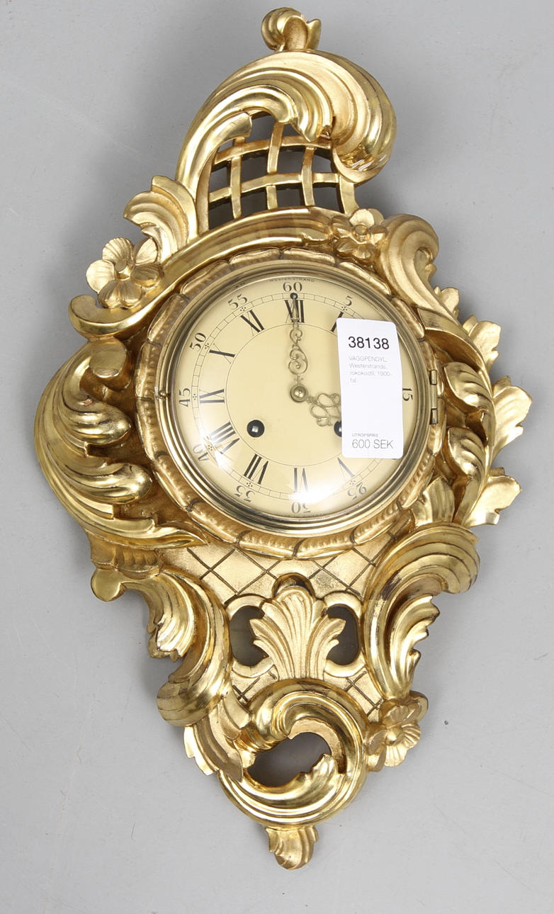 VÄGGPENDYL, Westerstrands, rokokostil, 1900-tal.