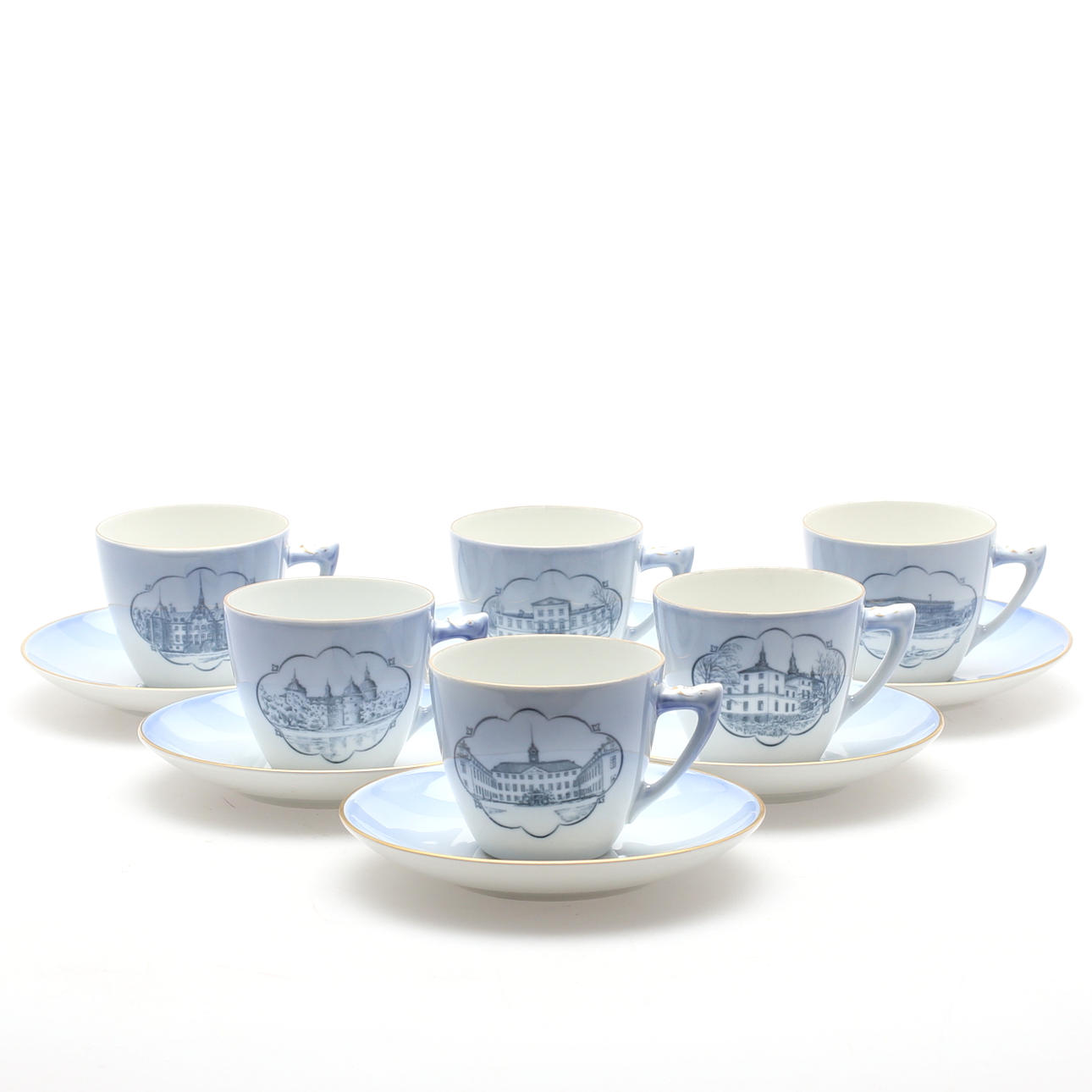 KAFFESERVIS, 12 delar, Bing & Gröndahl, Köpenhamn, Danmark, porslin, 1900-tal.