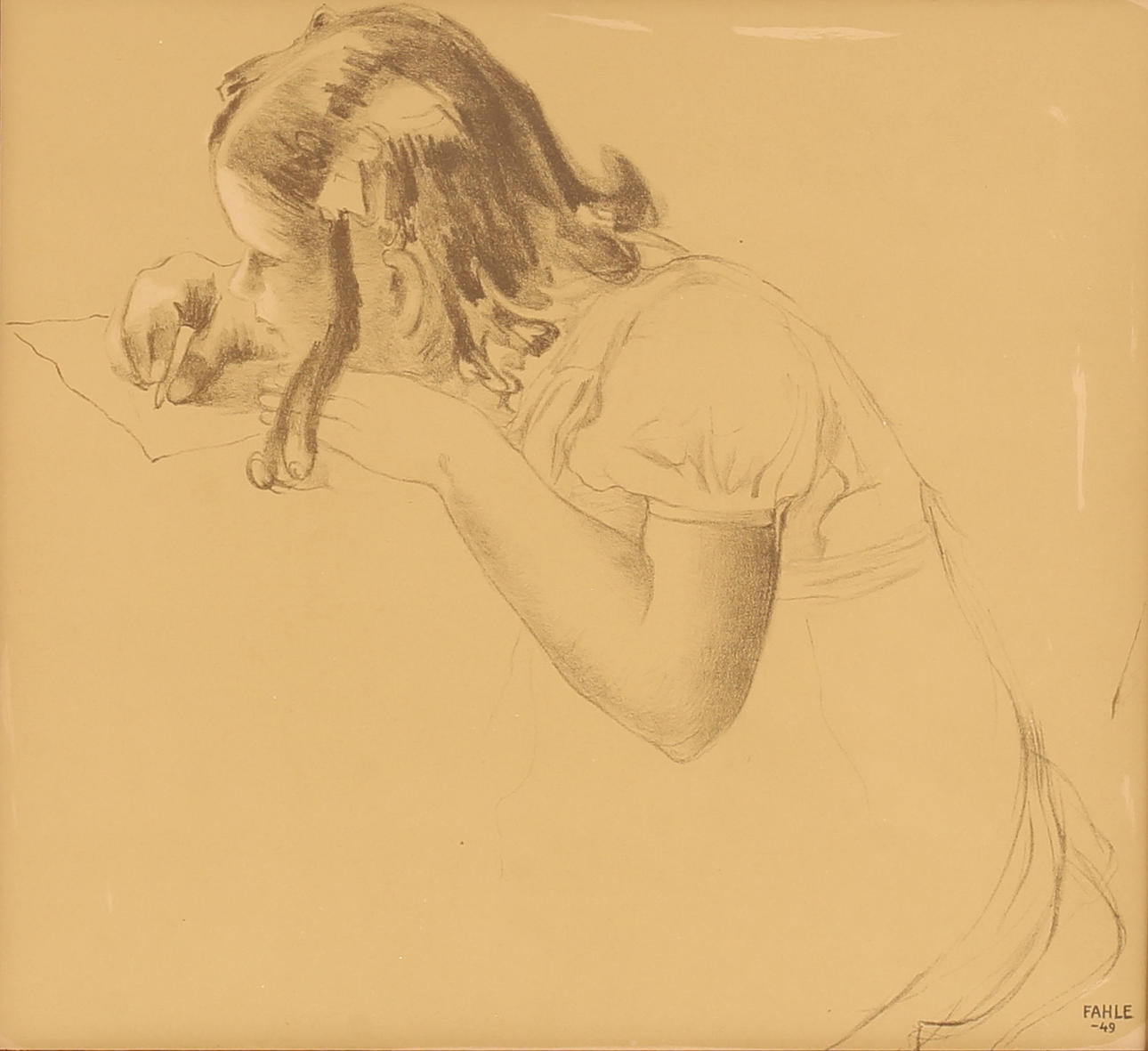 GUSTAF ADOLF FAHLE. Lithograph, signed.