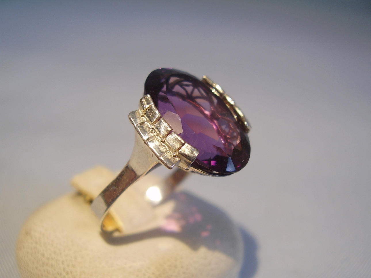 Konstdekoration ametist ring silver 935 ametist ca. 5,5 ct.