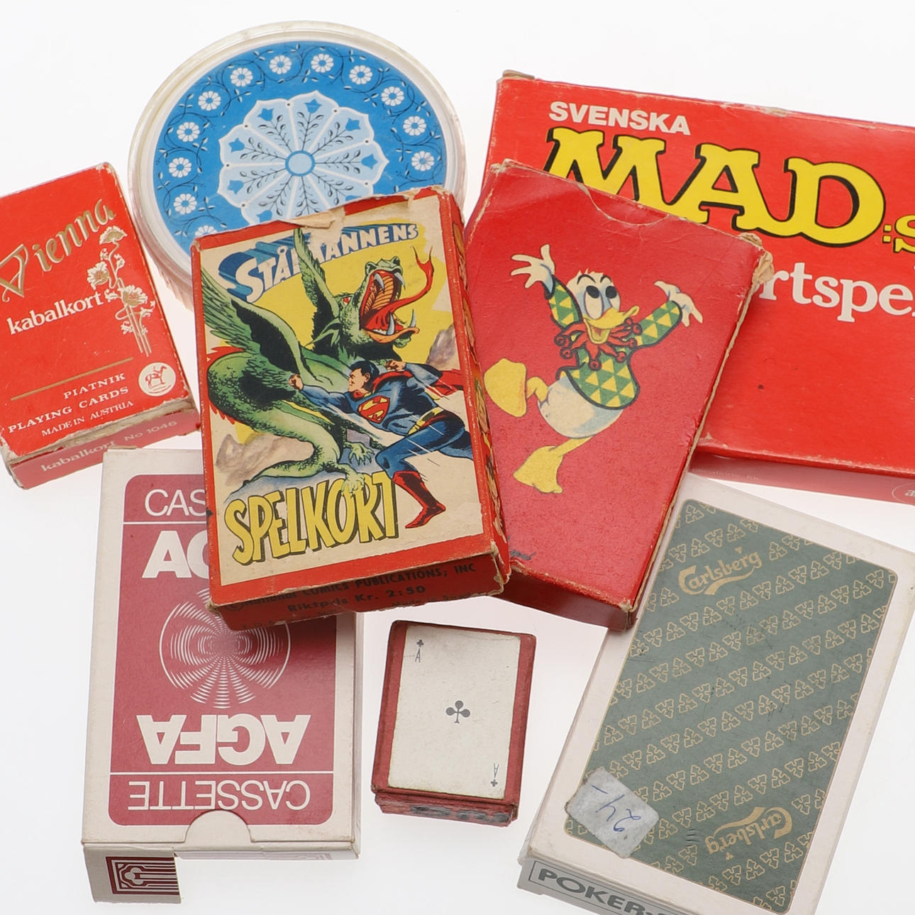 KORTLEKAR, 8 st, bl.a. Stålmannen.