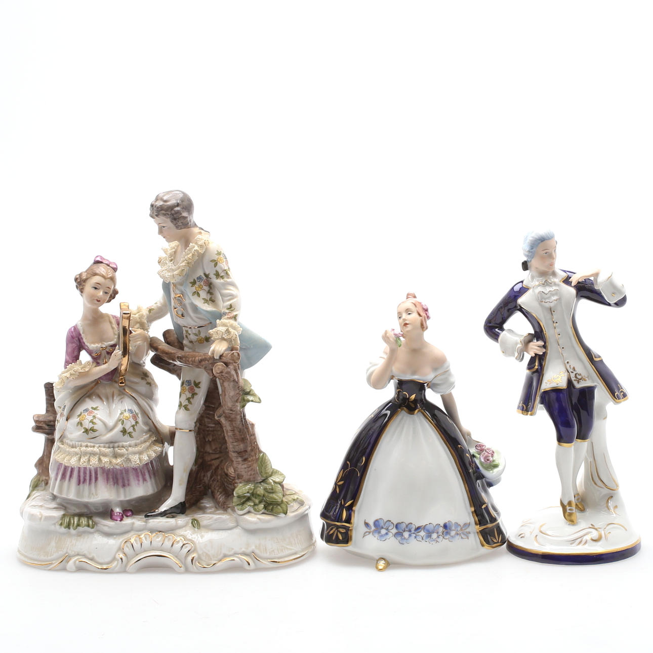 FIGURINER, 3 st, varav 2 st Royal Dux, porslin, 1900-tal.