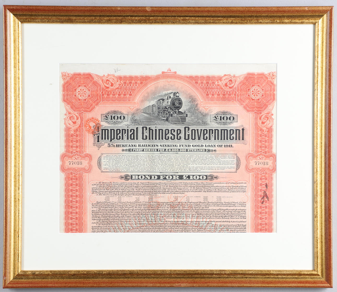 CERTIFICADO DE ACCIONES CHINO - FERROCARRILES.