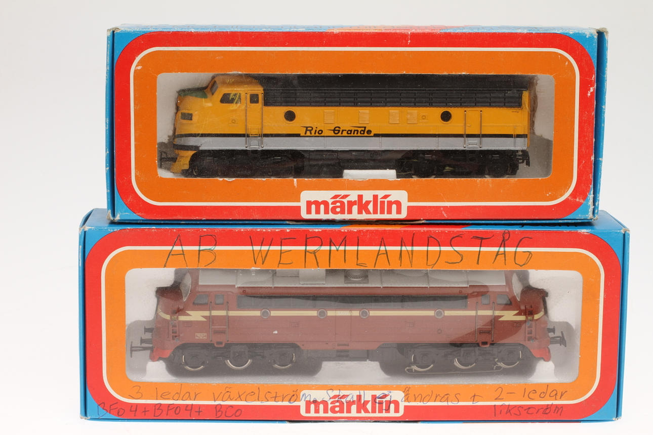 MODELLTÅG MÄRKLIN LOK 3143 NSB och B-unit 4062 Rio Grande i originalkartonger.