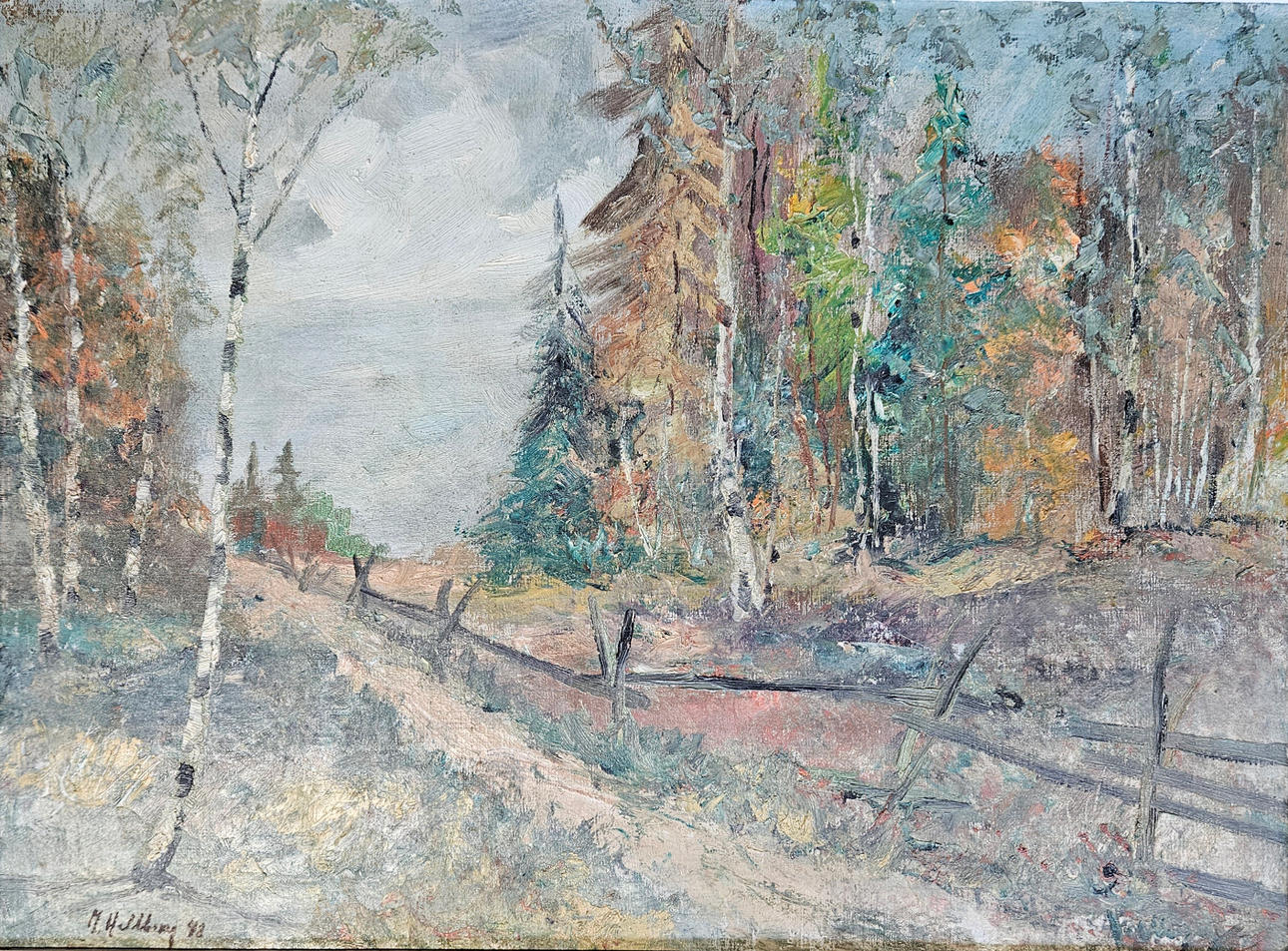 MAX HELLBERG. Landscape. Oil on canvas, signed M. Hellberg and dated 48.