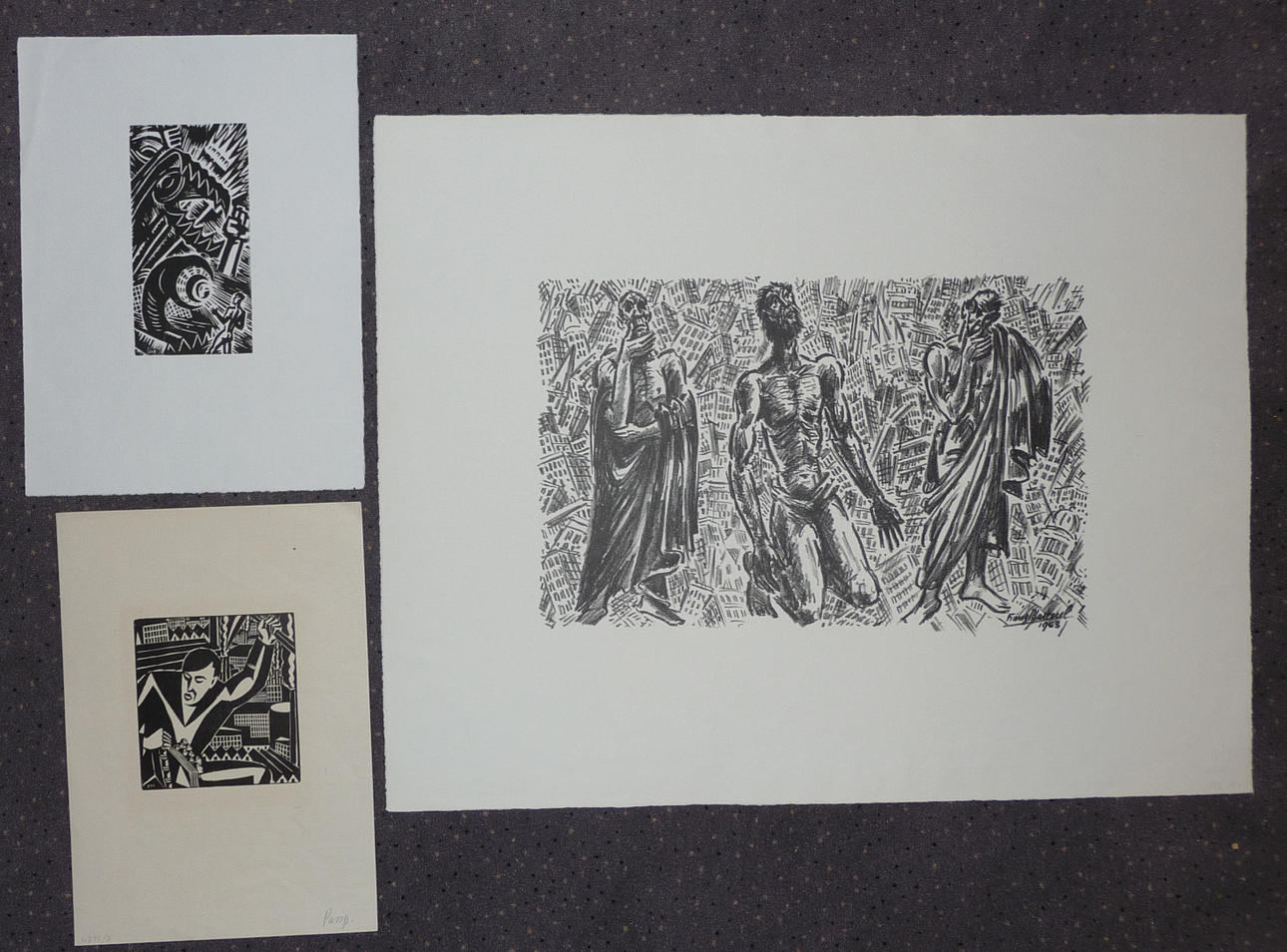 FRANS MASEREEL, Drei Graphiken.