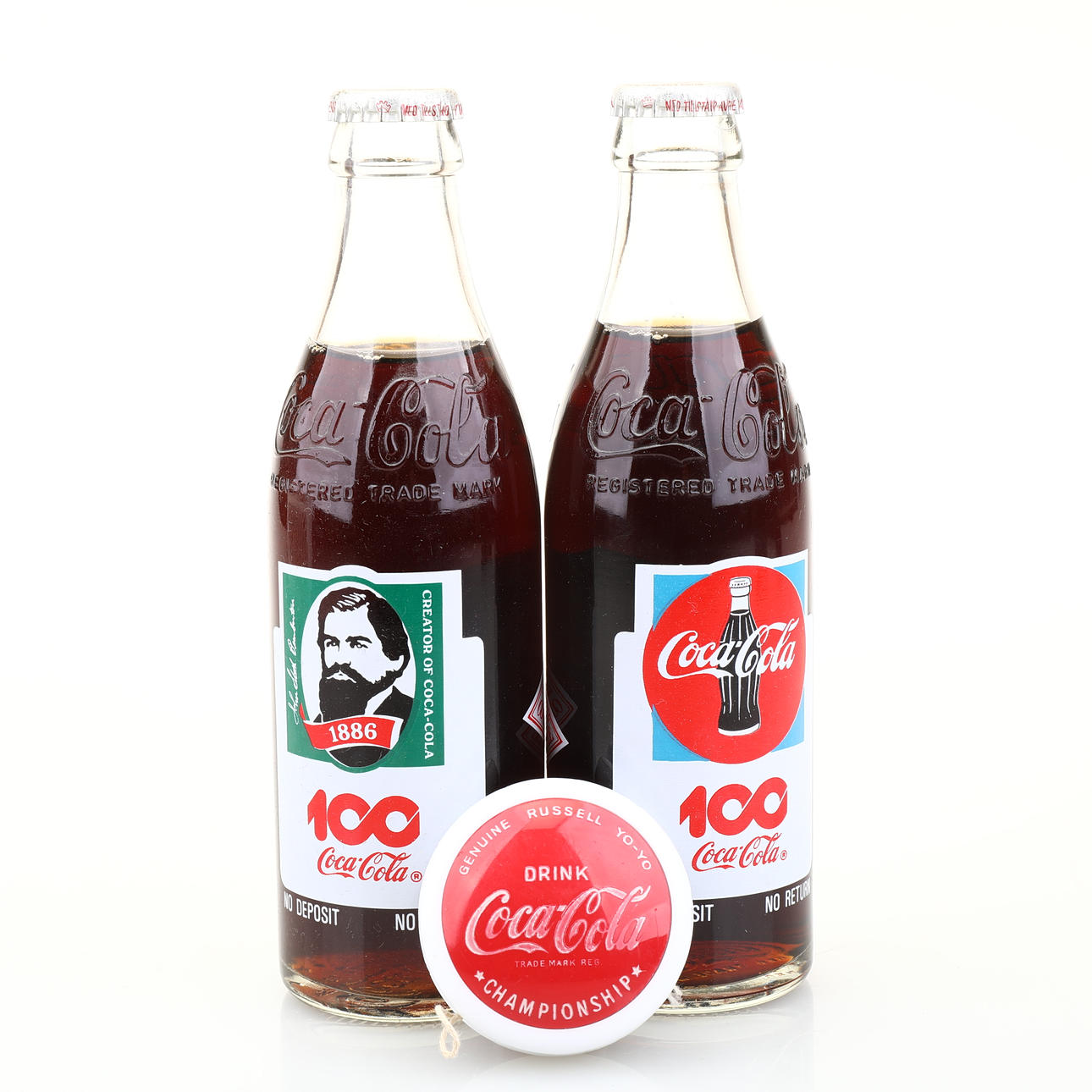 COCA COLA. Memorabilia. Jubileumsflaskor, JOJO.