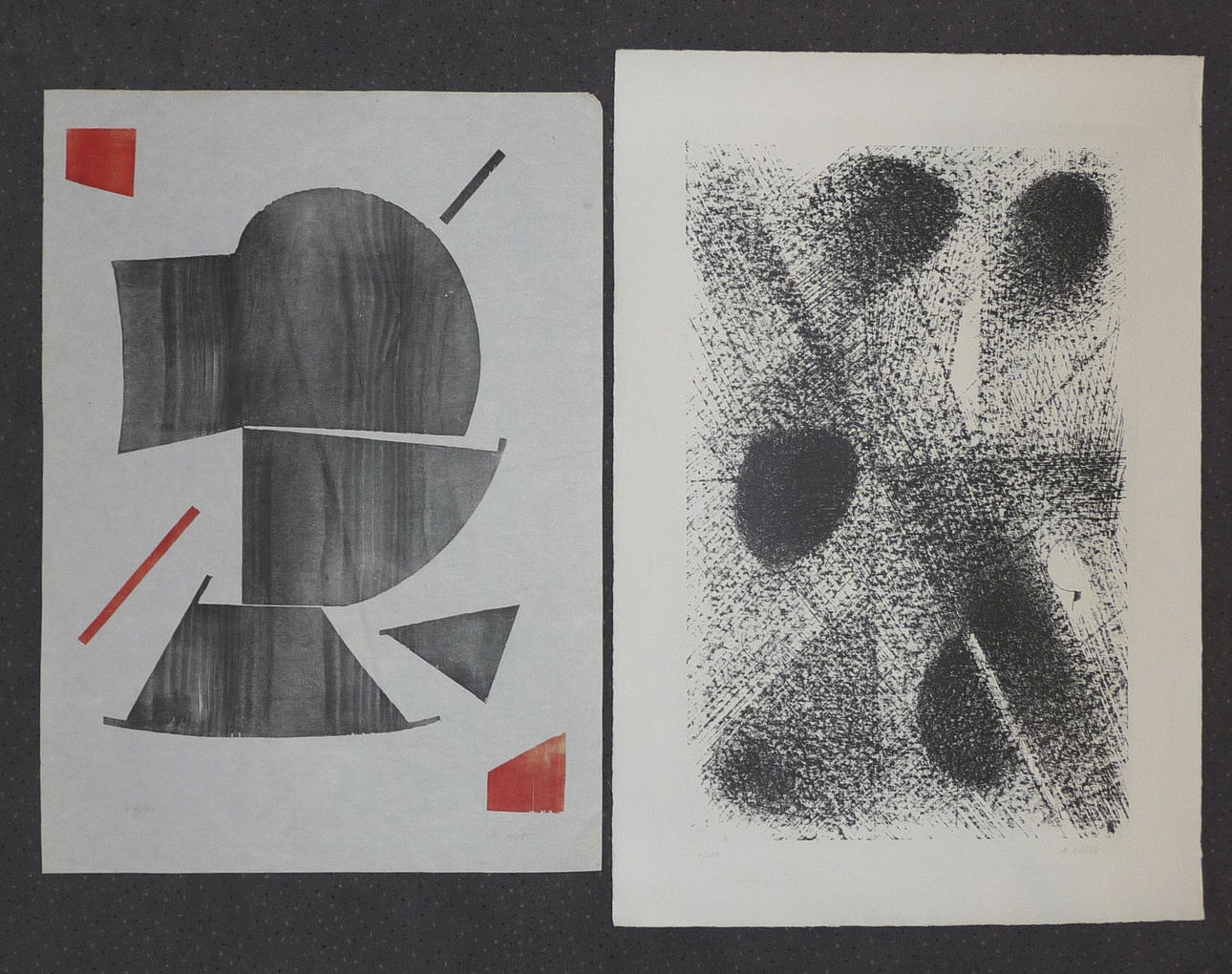 ANTON HILLER, Zwei Graphiken.