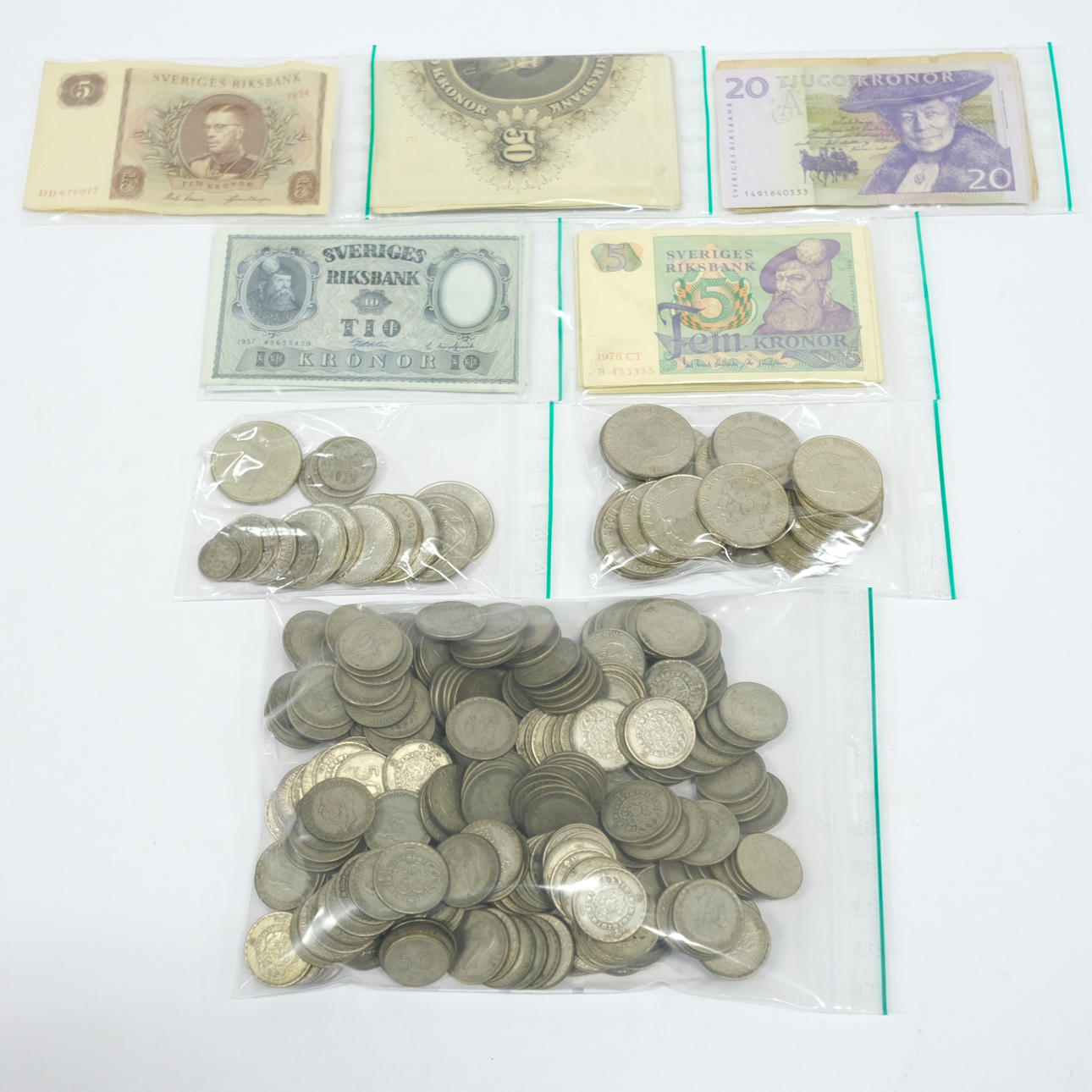 SVENSKA MYNT, SILVER SAMT ÄLDRE SEDLAR.