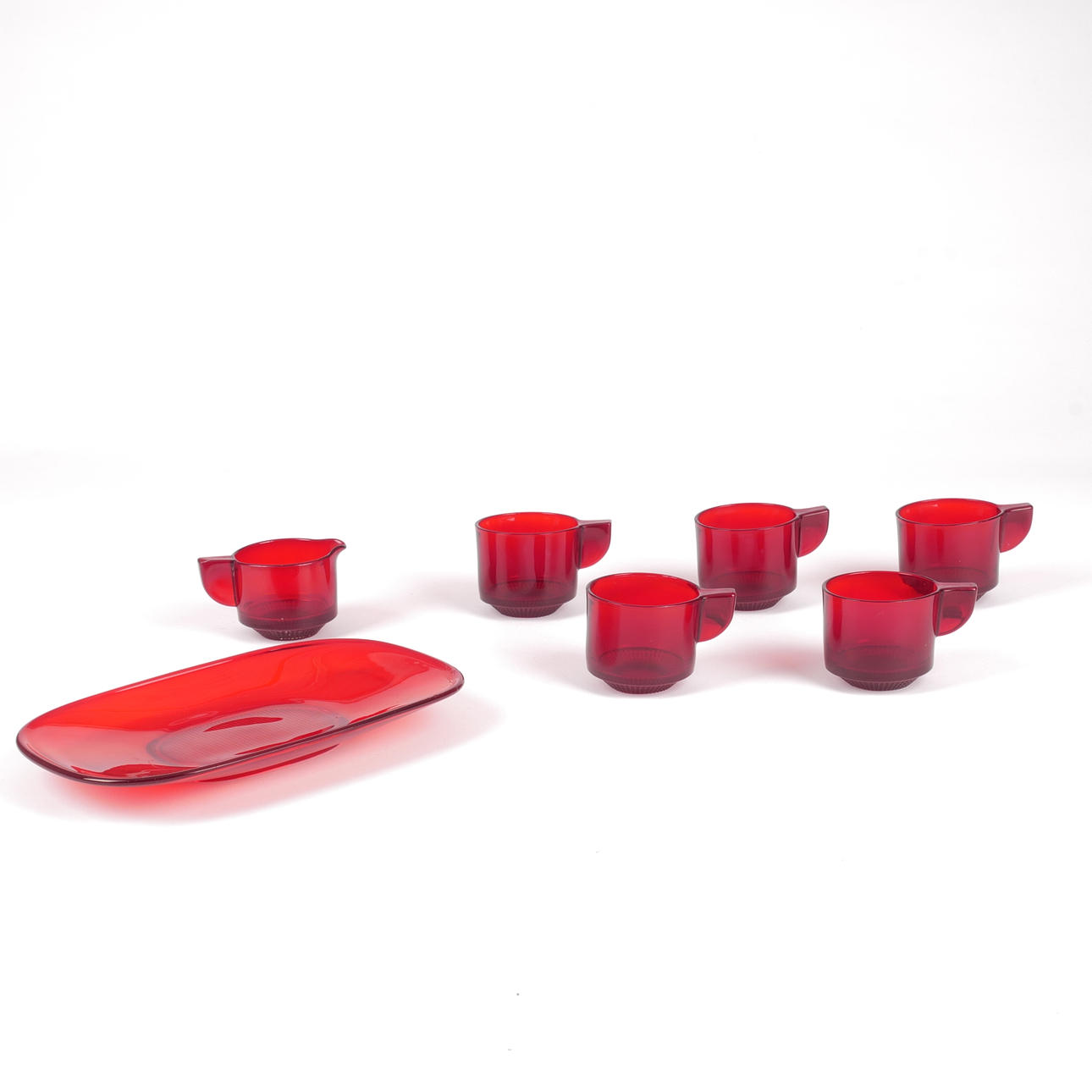 KJELL BLOMBERG. A set of 7 pieces of tableware, “Vineta”, Gullaskruf, 1960s.