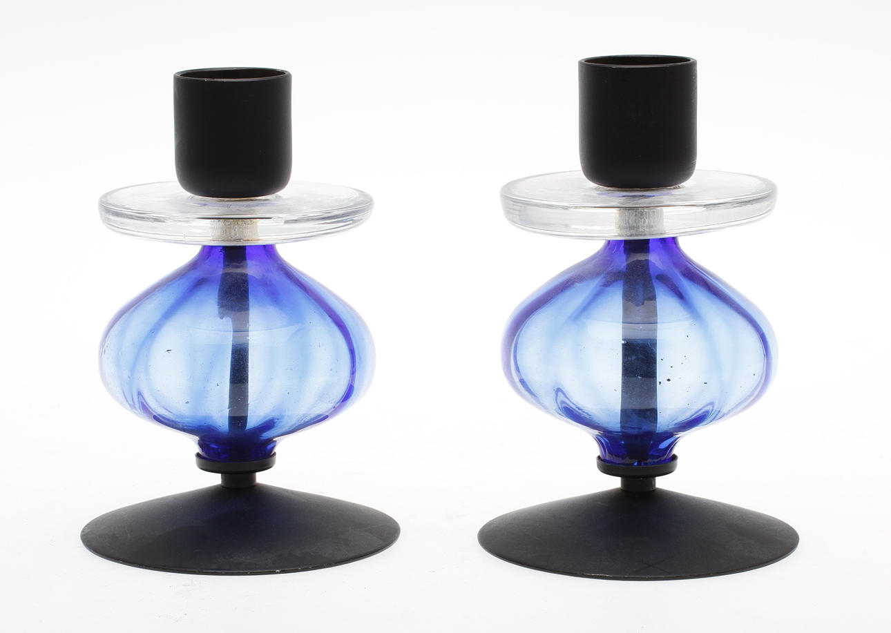 LJUSSTAKAR, ett par, Erik Höglund, stämplade Boda.