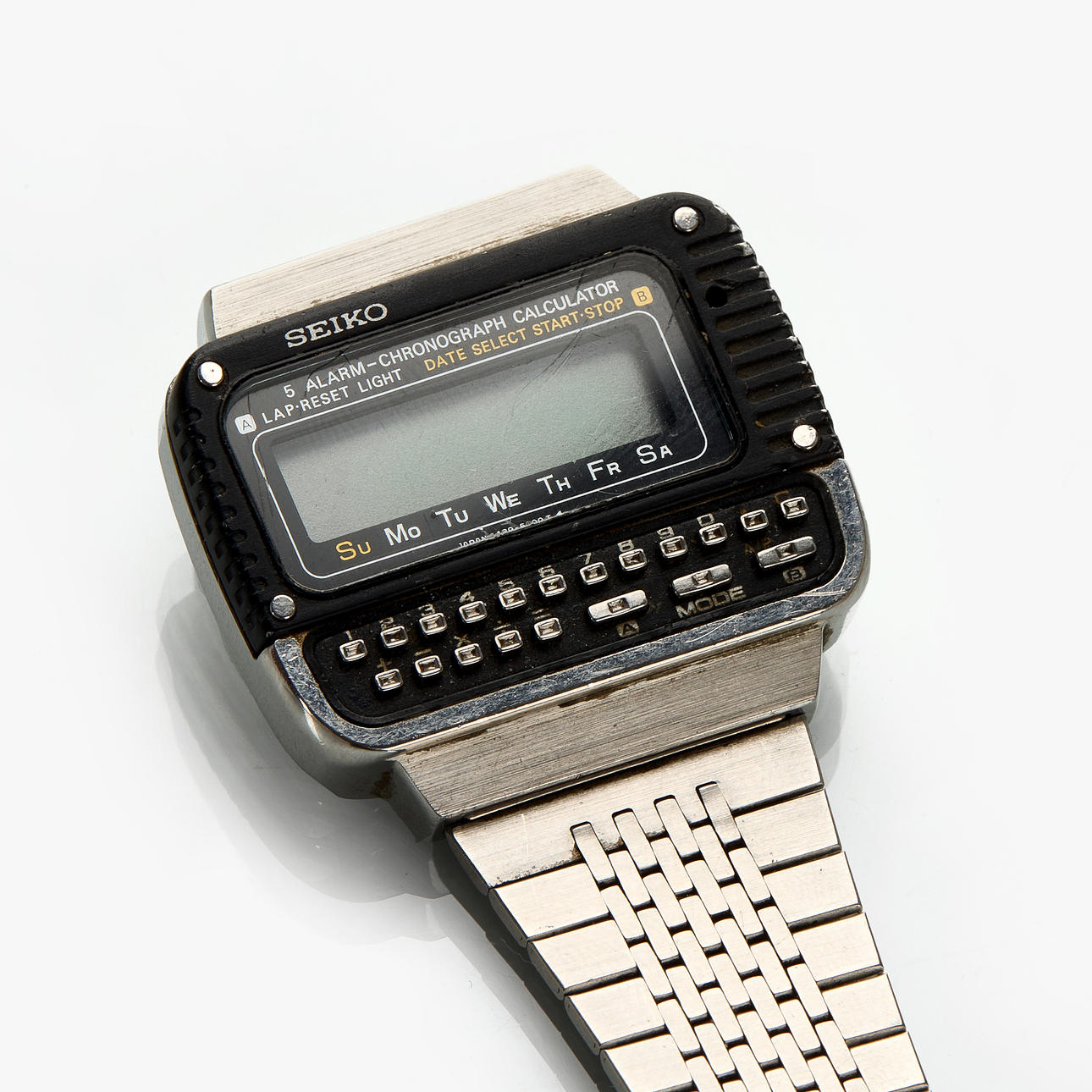 Wristwatch, “SEIKO C439-5000T”, with calculator and alarm. Clocks