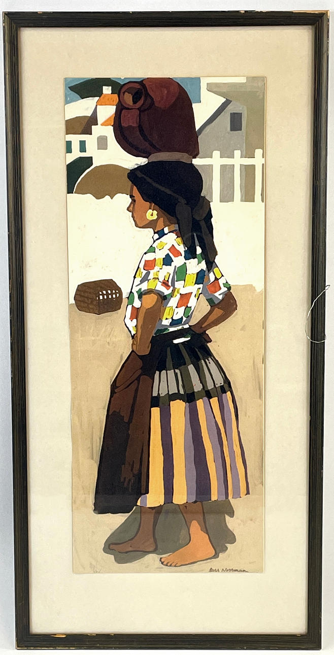 LARS NORRMAN. After. OFFSET PRINT, Woman with pot, signed in print.