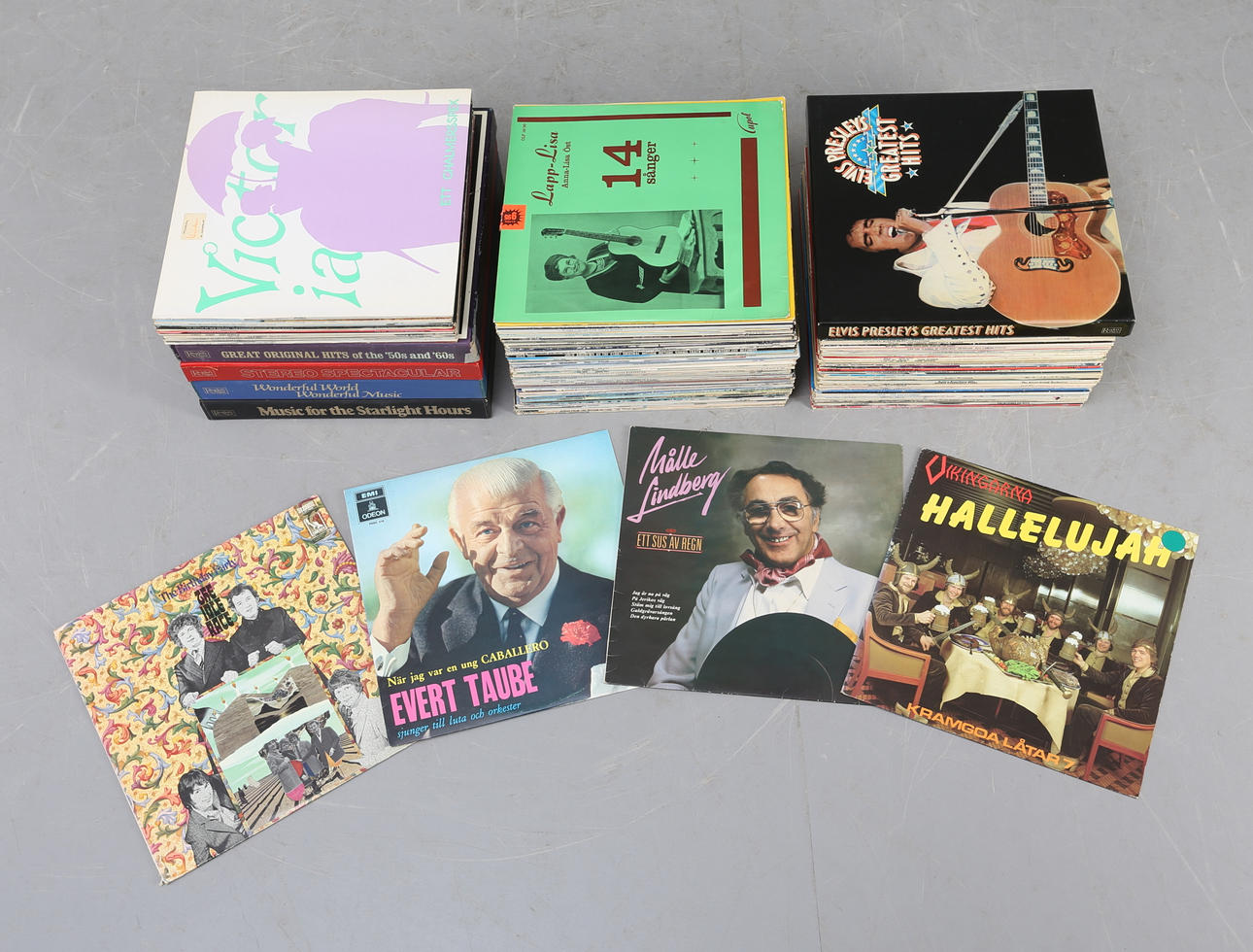SKIVSAMLING, ca 132 delar, LP-skivor 1900-tal.