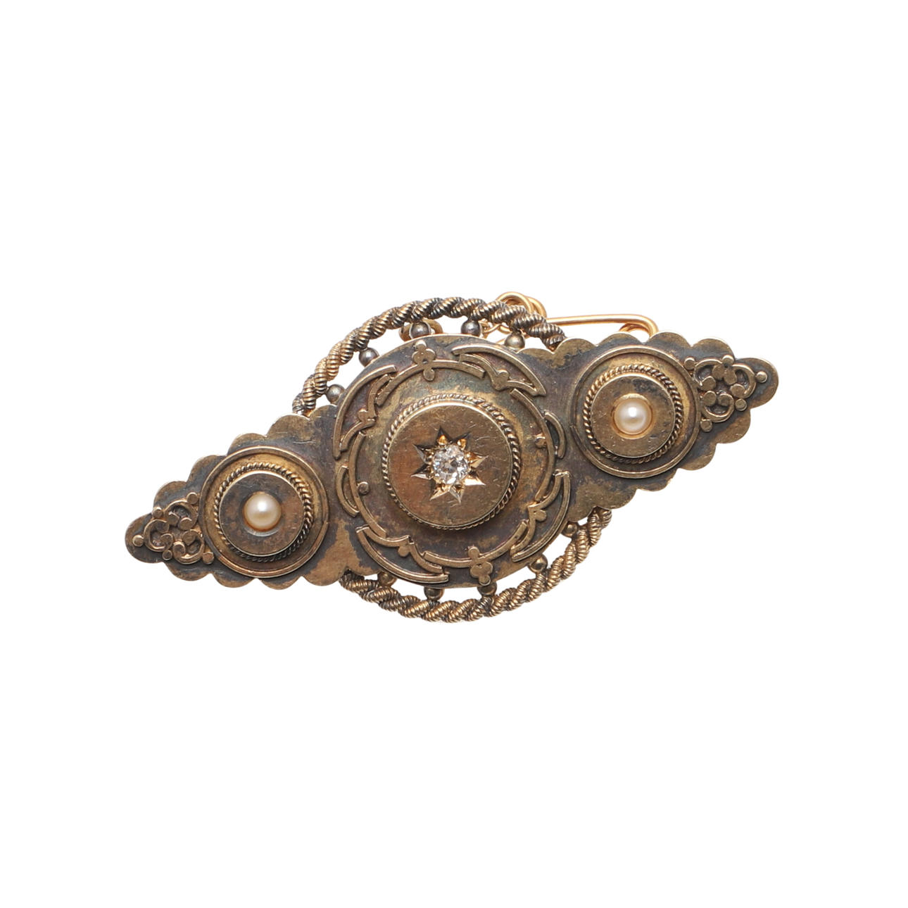 EN VIKTORIANSK 15CT GULDBROSCH.