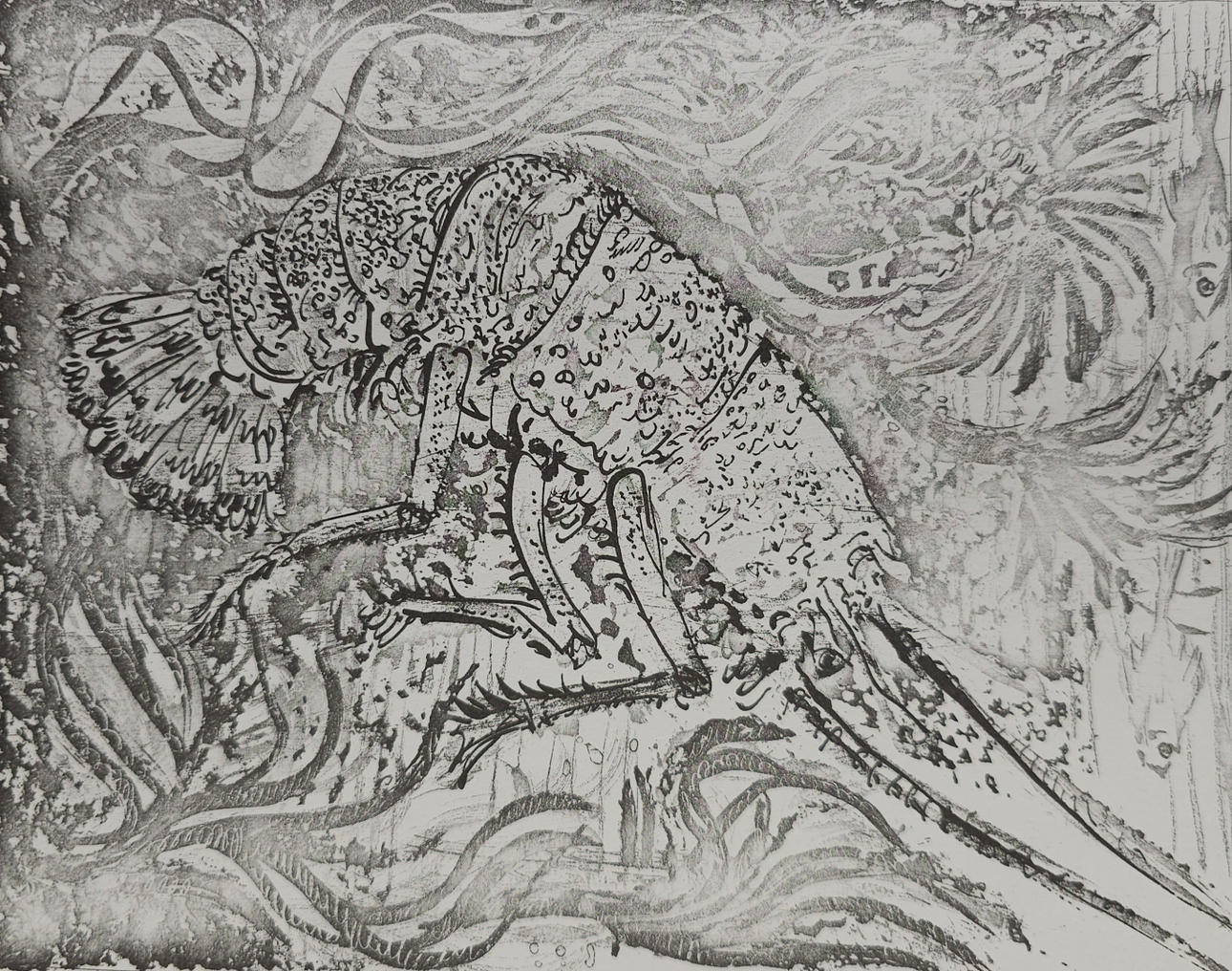 PABLO PICASSO. „DIE LANGUSTE“. OFFSETLITHOGRAFIE AUF PAPIER.