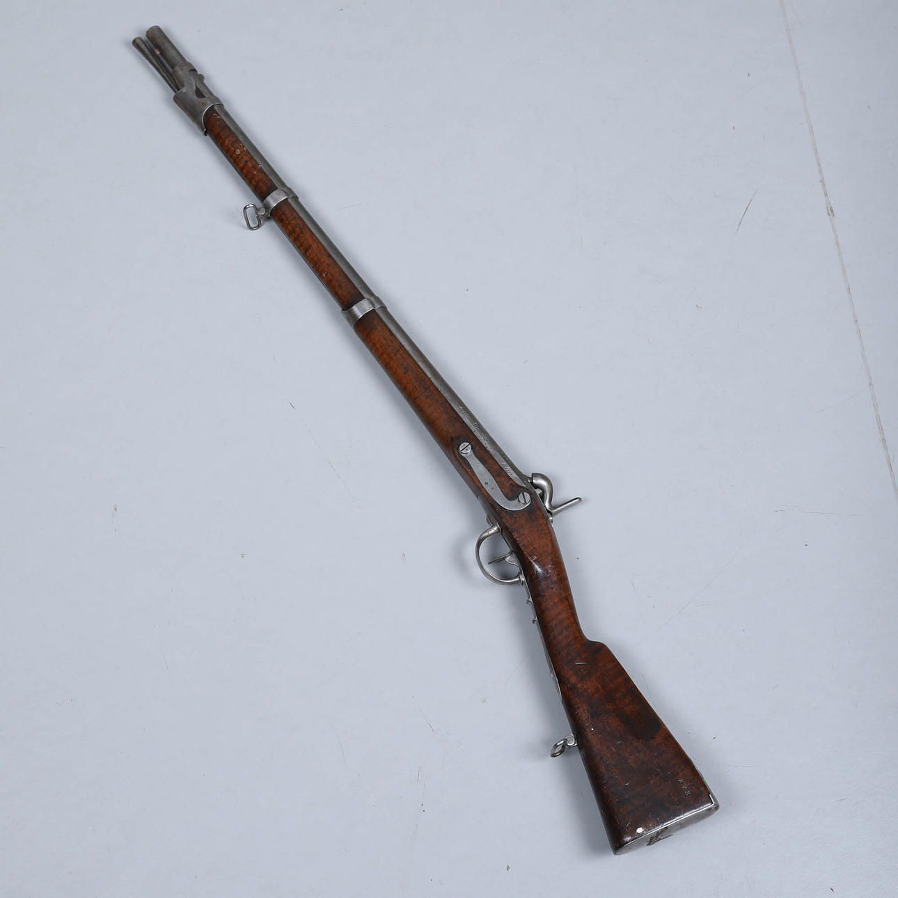 Impact lock rifle, steel charging stake.