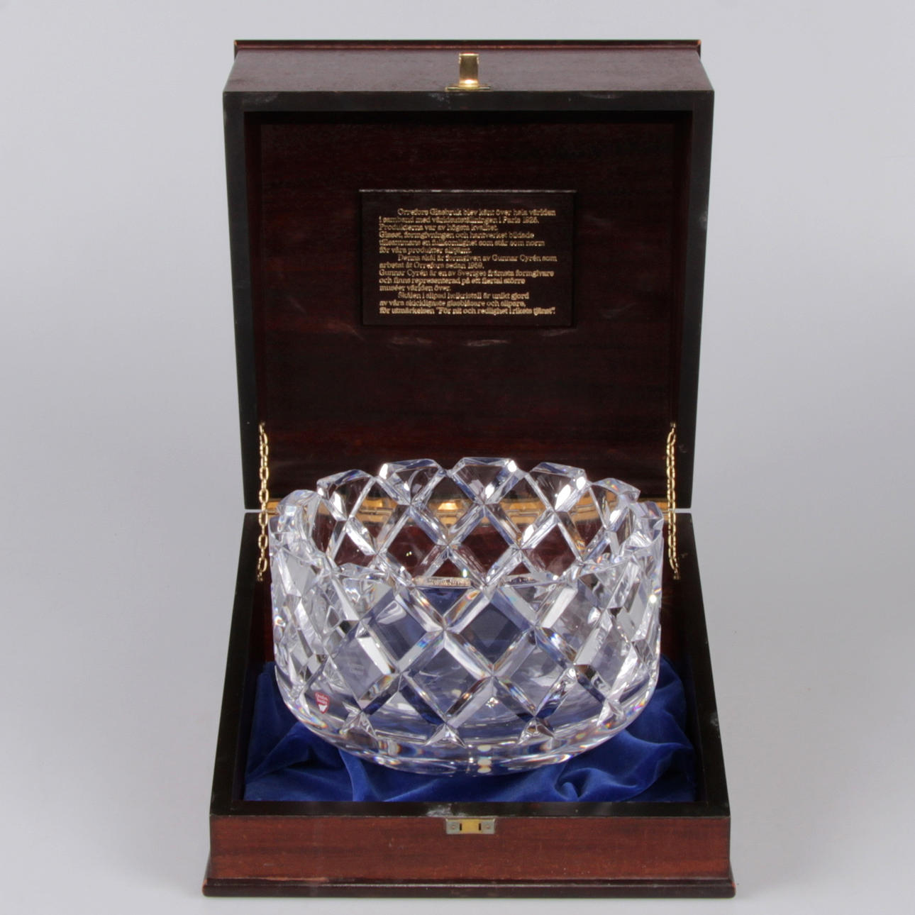 SKÅL, glas, i schatull, "Sofiero" Gunnar Cyrén, Orrefors.