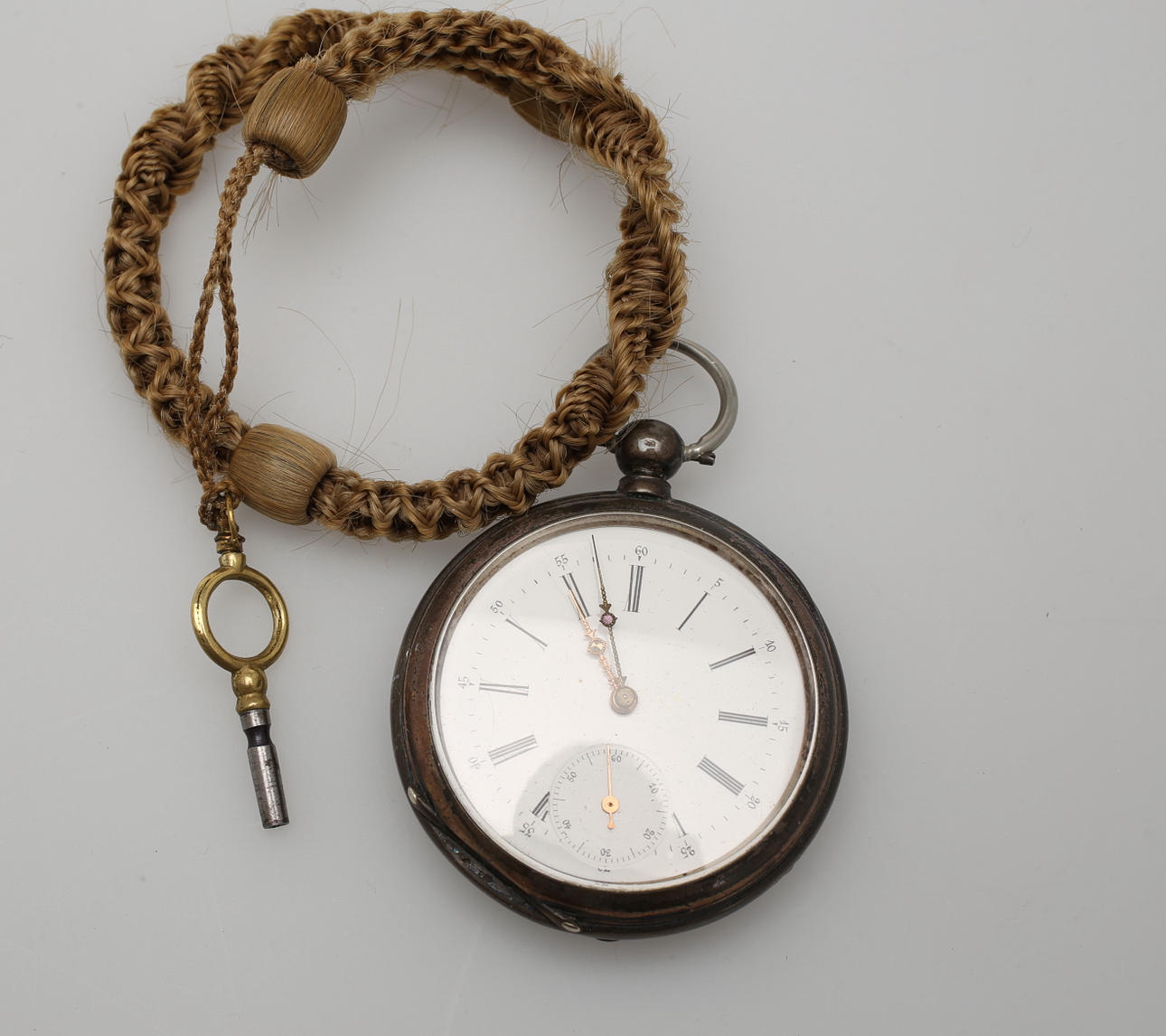 FICKUR, silver, inkl. klockband av hårarbete.