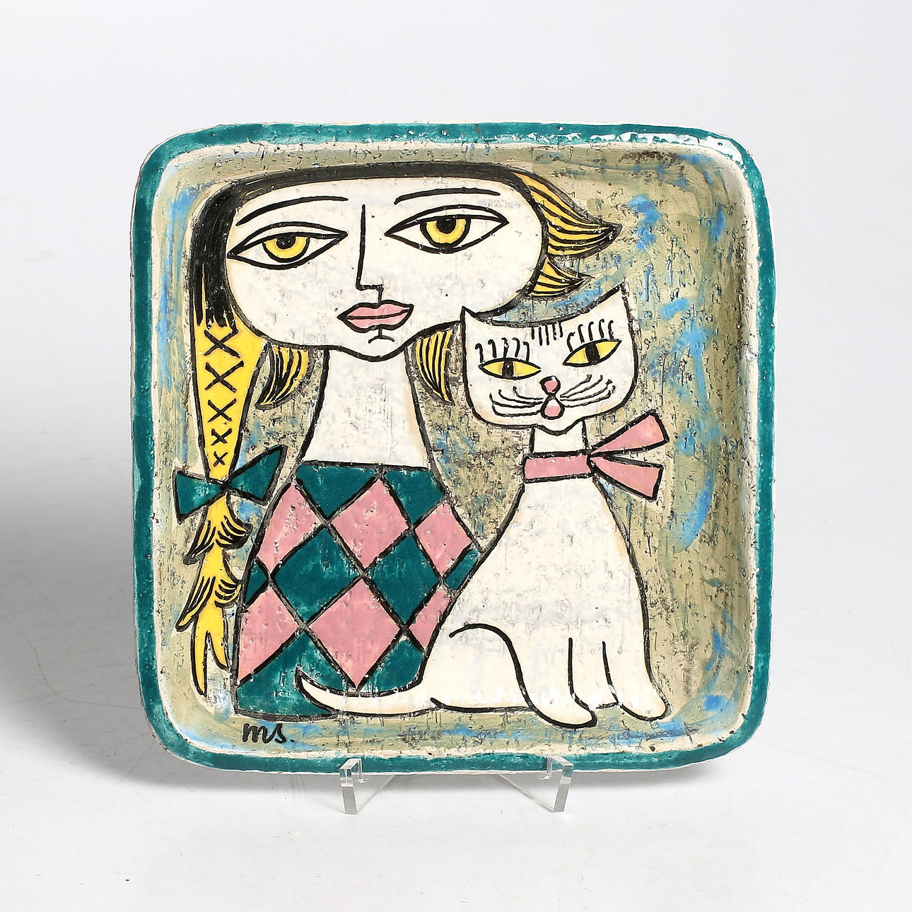 MARI SIMMULSON. Fat, keramik, signerad, Upsala-Ekeby. 1900-talets mitt.