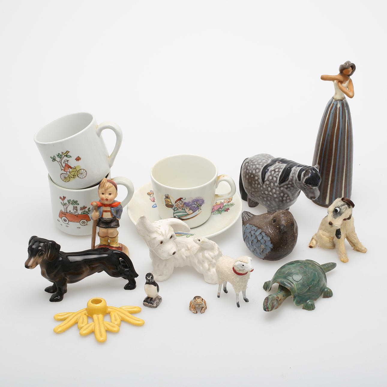 BARNKOPPAR, FIGURINER, 14 st, Rörstrand, Arabia, Hummel, Uppsala Ekeby.