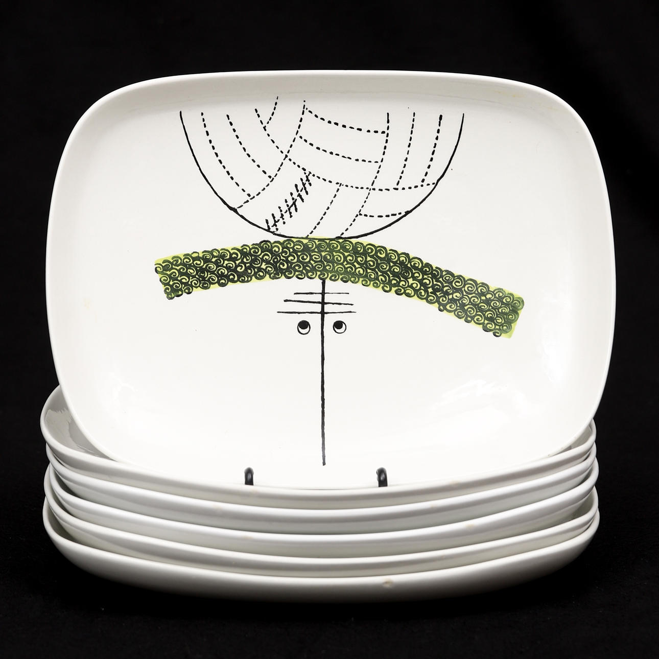 STIG LINDBERG. A set of 6 Luma TV plates, Gustavsberg, 1960s