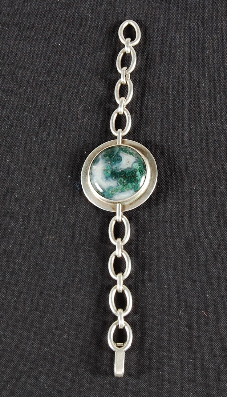 ARMBAND, med sten, silver.