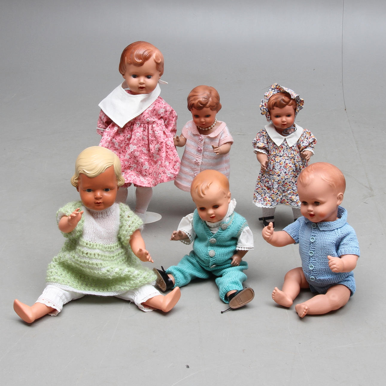 DOCKOR 6 st, celluloid, delvis märkta med sköldpadda, så kallad "Schildkröt" Rheinische Gummi- und Celluloid Fabrik, 1900-tal.