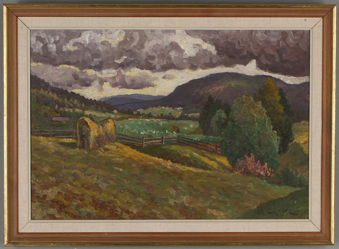 OSCAR LYCKE. Landskap, olja på pannå, signerad.