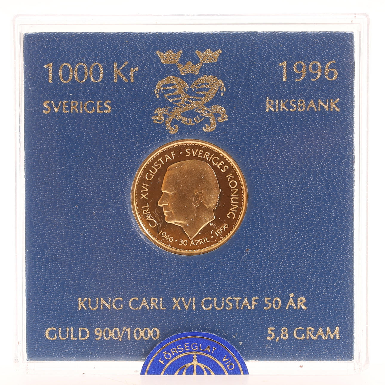 GOLDMÜNZE, 1000 kr, Schweden 1996.