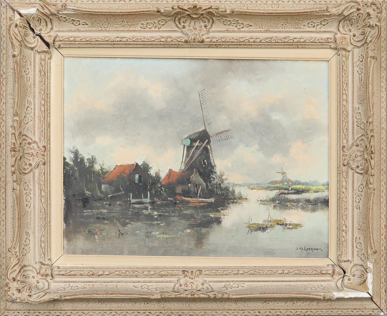 JAN KELDERMAN. Oil on canvas, Signed.